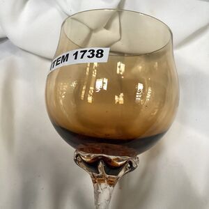 1738	 	1 Amber Glass designer Rare Wine Goblet